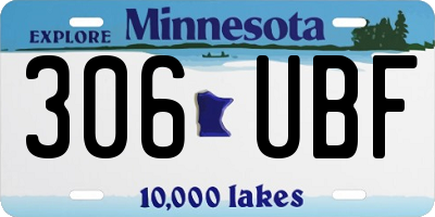 MN license plate 306UBF
