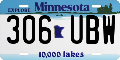 MN license plate 306UBW