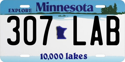 MN license plate 307LAB