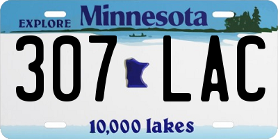 MN license plate 307LAC