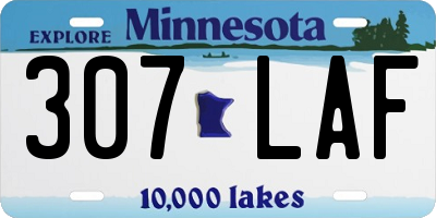 MN license plate 307LAF