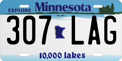 MN license plate 307LAG