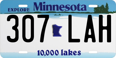 MN license plate 307LAH