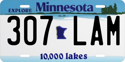 MN license plate 307LAM