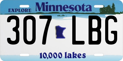MN license plate 307LBG