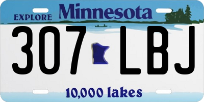 MN license plate 307LBJ