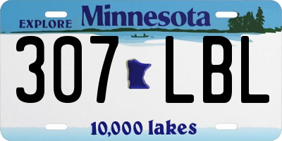 MN license plate 307LBL