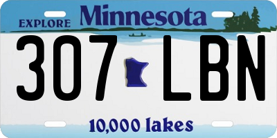 MN license plate 307LBN