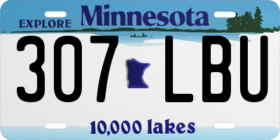 MN license plate 307LBU