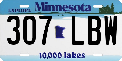 MN license plate 307LBW