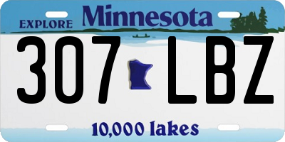 MN license plate 307LBZ