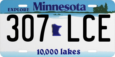 MN license plate 307LCE