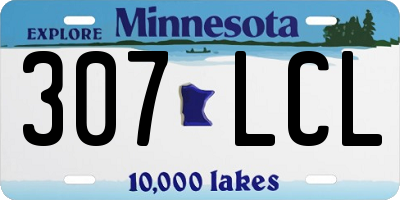 MN license plate 307LCL