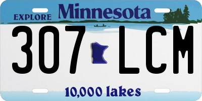 MN license plate 307LCM