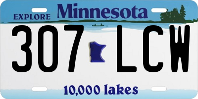 MN license plate 307LCW