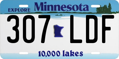 MN license plate 307LDF