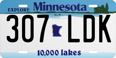 MN license plate 307LDK