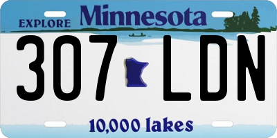 MN license plate 307LDN