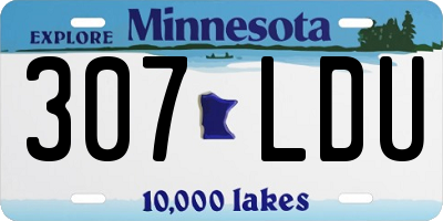 MN license plate 307LDU