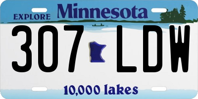 MN license plate 307LDW