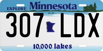 MN license plate 307LDX