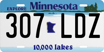 MN license plate 307LDZ