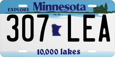 MN license plate 307LEA