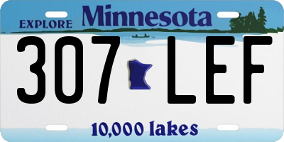 MN license plate 307LEF