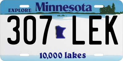 MN license plate 307LEK