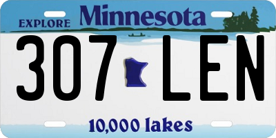 MN license plate 307LEN