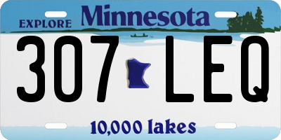 MN license plate 307LEQ