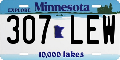 MN license plate 307LEW