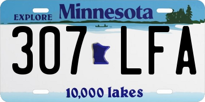 MN license plate 307LFA