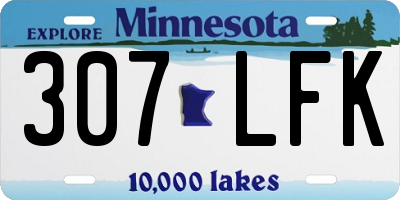 MN license plate 307LFK