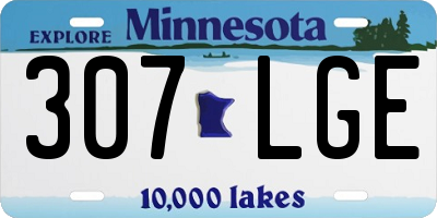 MN license plate 307LGE