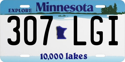 MN license plate 307LGI