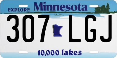 MN license plate 307LGJ