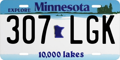 MN license plate 307LGK