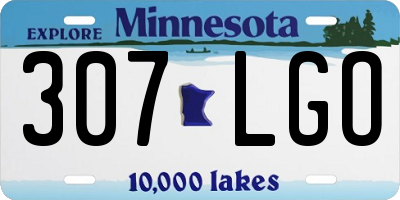 MN license plate 307LGO