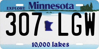 MN license plate 307LGW