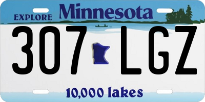 MN license plate 307LGZ
