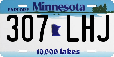 MN license plate 307LHJ