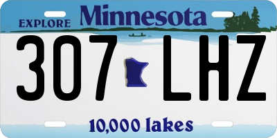 MN license plate 307LHZ