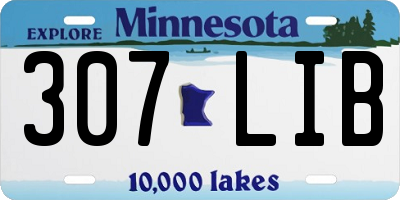 MN license plate 307LIB