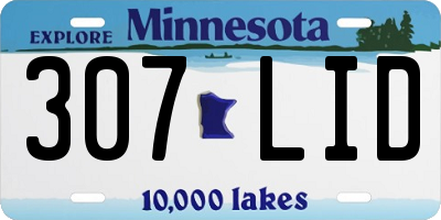 MN license plate 307LID