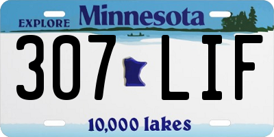 MN license plate 307LIF
