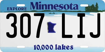 MN license plate 307LIJ