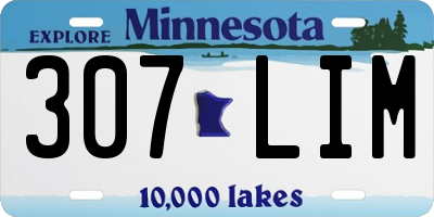 MN license plate 307LIM