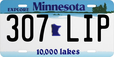 MN license plate 307LIP