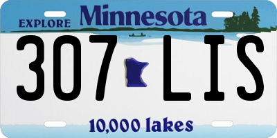 MN license plate 307LIS